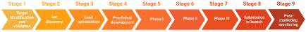 An orange arrow diagram showing the guide to In Silico progression.