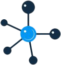 A Molecule icon in blue