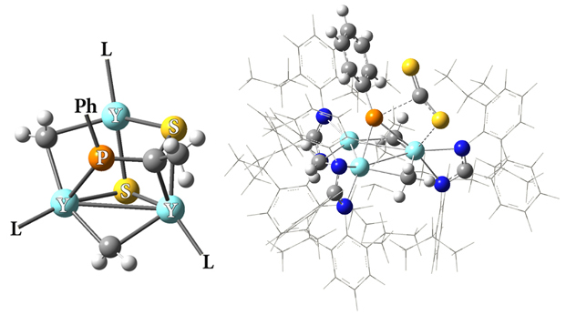 An Image of Novel Yttrium-Phosphinidene Complex Molecules.